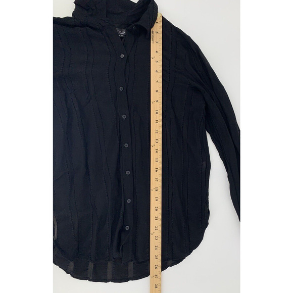 Intermix Angelina Striped Chiffon Top Blouse Black Semi Sheer M - Picture 11 of 12